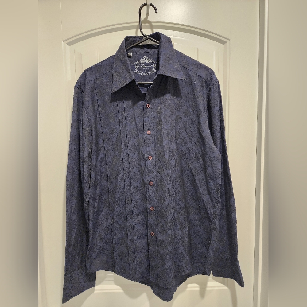 7 Diamonds Mens Dress Shirt Large